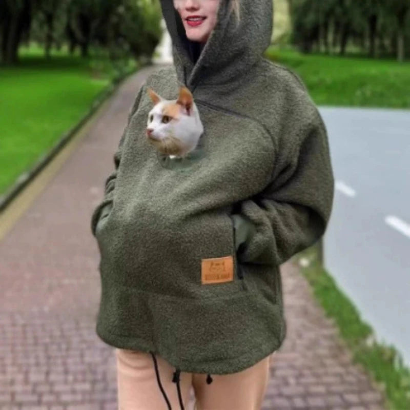 Veste d'hiver américaine vintage en polaire d'agneau pour femmes, à fermeture éclair, avec poche kangourou, à capuche, confortable, décontractée, style INS, veste de rue.